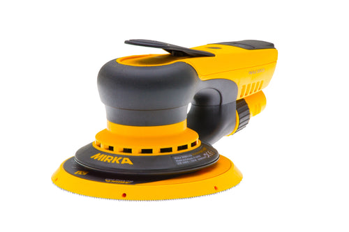 MIRKA DEROS II 650CV Exzenterschleifer 150 mm – 5,0 mm Hub , Bürstenlos, leicht & vibrationsarm – Produktansicht auf weißem Hintergrund