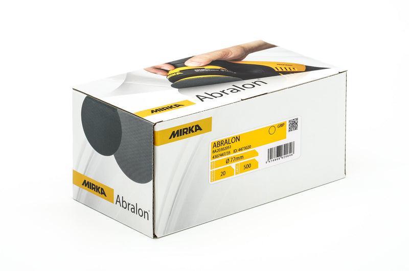 MIRKA Abralon Schleifscheiben 77mm P500 im 20er-Pack für Feinschliff