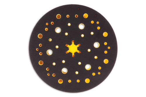 MIRKA Stützteller 150mm Medium für Exzenterschleifer, Detailansicht Klett