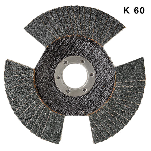 Nahaufnahme einer AWAPRO 125mm Fächerscheibe, Zirkonlamellen, hohe Standzeit