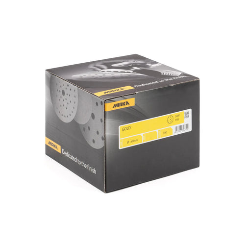 MIRKA Gold 150mm 15-Loch Grip P40 bis P800 - 50er- und 100er-Pack – Produktbild