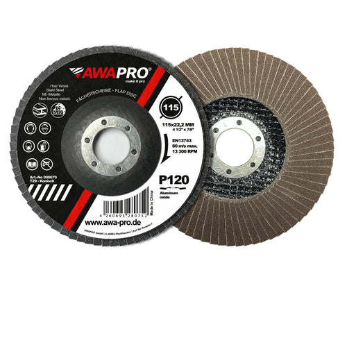 AWAPRO® Fächerscheiben Ø 115 mm & 125 mm – Profi-Schleifscheiben in Top-Qualität – in anderer Anwendung