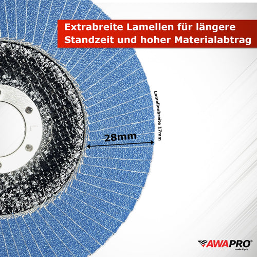 AWAPRO® Fächerscheiben Ø 115 mm & 125 mm – Profi-Schleifscheiben aus Zirkonkorund – in anderer Anwendung