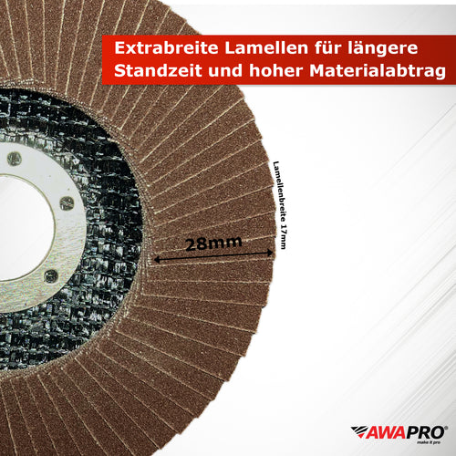 AWAPRO Fächerscheibe Ø 115 mm für präzisen Schliff
