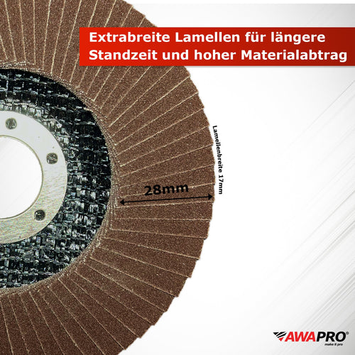AWAPRO® Fächerscheiben Ø 115 mm & 125 mm – Profi-Schleifscheiben in Top-Qualität – weitere Produktansicht