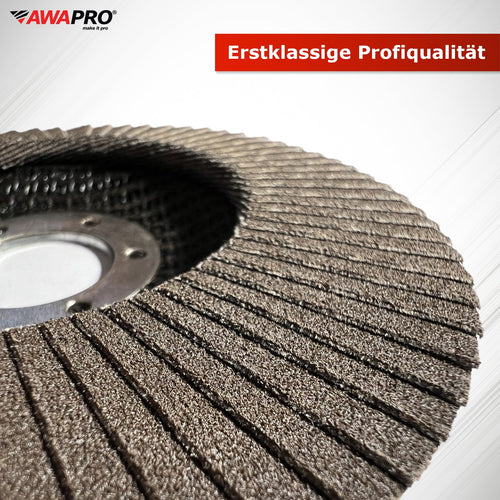 AWAPRO® Fächerscheiben Ø 115 mm & 125 mm – Profi-Schleifscheiben in Top-Qualität – weitere Produktansicht