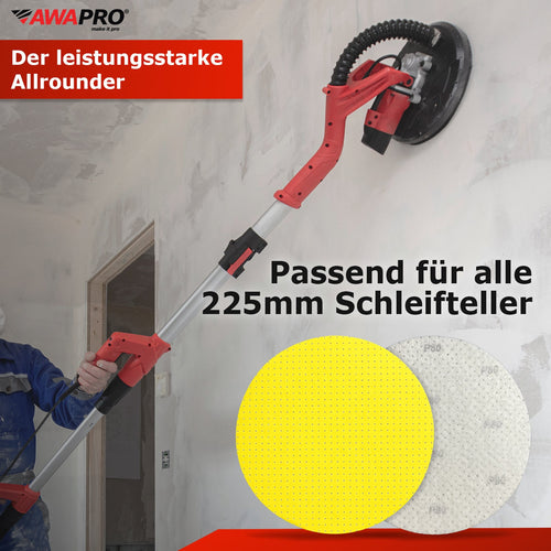 AWAPRO® Schleifscheiben mit Klett - 225mm - 10-Loch, Multilochung, Schleifgitter – weitere Produktansicht