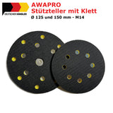 AWAPRO Stützteller 125/150mm mit Klett, M8