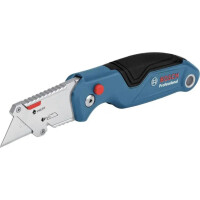 BOSCH Professional Universal Klappmesser mit Klingenfach im Metall-Griff (inkl. 2 Ersatzklingen, in Blister)
