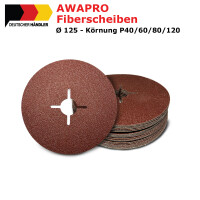 AWAPRO Fiberscheiben 125mm - P120 - 25 Stück