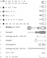 PROJAHN proficraft Steckschl&uuml;ssel-Koffer inkl. 48-Zahn Umschaltknarre 46-tlg.