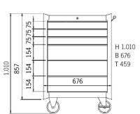 PROJAHN Werkstattwagen STAR: Mobiler Werkzeugwagen mit 6 Schubladen – Perfekt für Ihre Werkstatt!