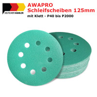 AWAPRO® Schleifscheiben mit Klett - Grün 125mm