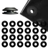 AWAPRO® Kunststoff Ösen - schwarz 50 Stück