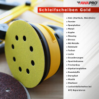 AWAPRO® Schleifscheiben mit Klett Ø125mm - Gold - P60 - 25 Stück