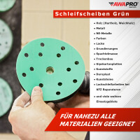 AWAPRO® Schleifscheiben mit Klett Ø125mm - Gold - P600 - 50 Stück
