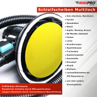 AWAPRO® Schleifscheiben mit Klett Ø225mm - Multiloch - P60 - 5 Stück