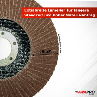 AWAPRO® Fächerscheiben Ø 115 mm & 125 mm – Profi-Schleifscheiben in Top-Qualität