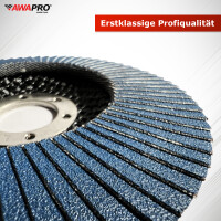 AWAPRO® Fächerscheiben Ø 115 mm & 125 mm – Profi-Schleifscheiben aus Zirkonkorund
