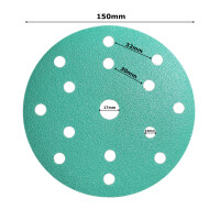 AWAPRO® Schleifscheiben mit Klett Ø150mm - Grün - P800 - 25 Stück